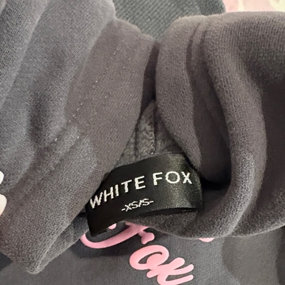White Fox Boutique Gray Sweatshirt with Pink Logo - Picture 2 of 3